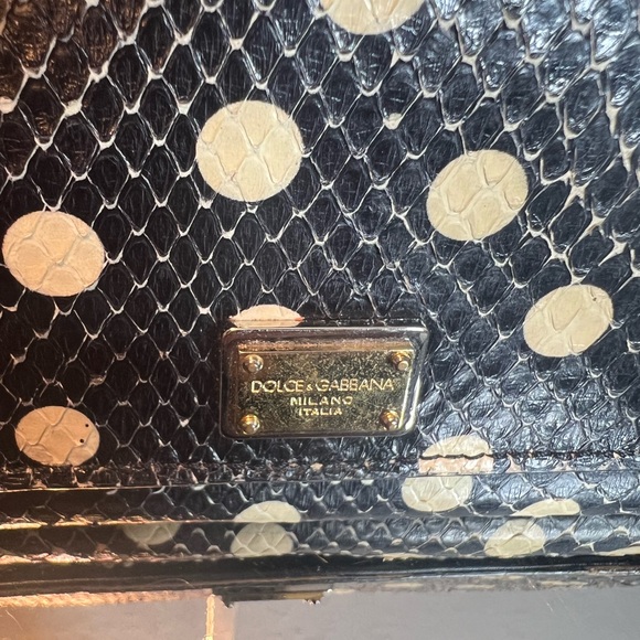 Dolce & Gabbana Black and Cream Polka Dot Clutch - Picture 4 of 13